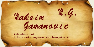 Maksim Gamanović vizit kartica